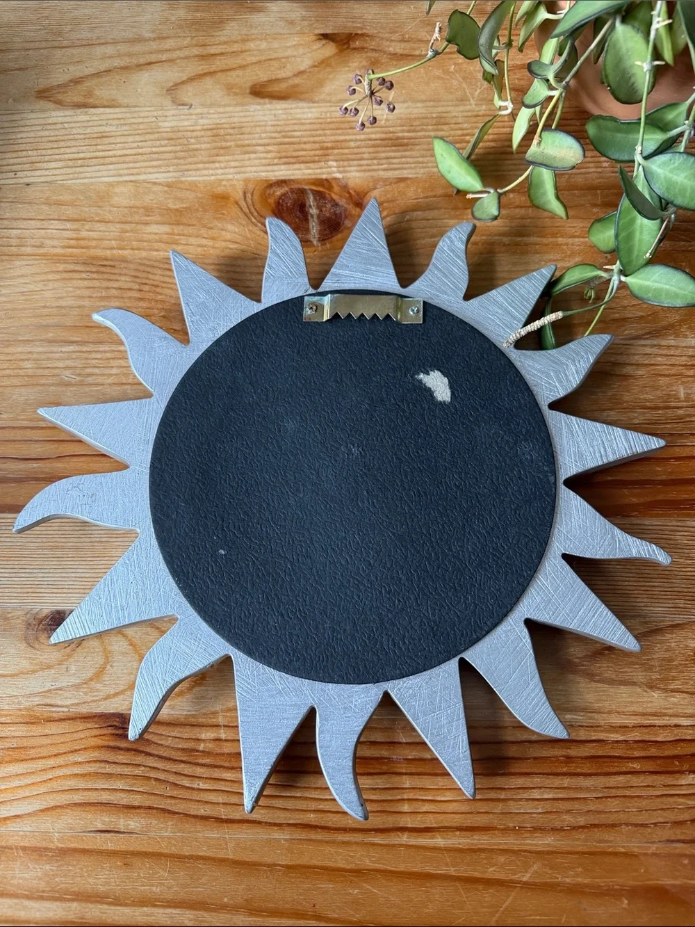 Vintage Silver Sunburst Wall Mirror